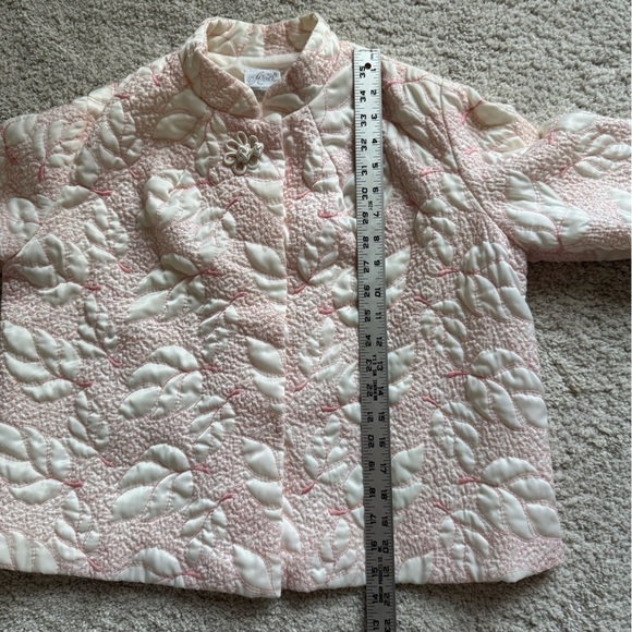 Ariel Vintage Lightweight Quilted Leaf Print Cropped Jacket Size Large - Picture 8 of 9